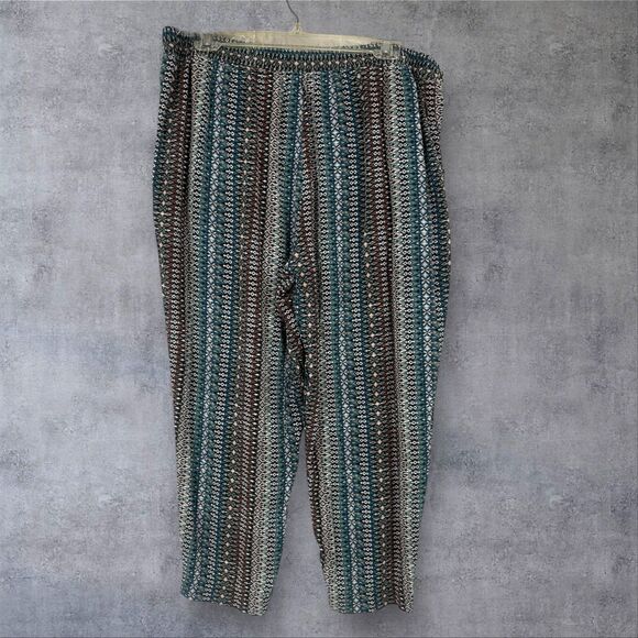 Jessica Simpson Boho Print Elastic Waist Pants Lounge, Casual Comfy XL Viscose - Picture 9 of 9